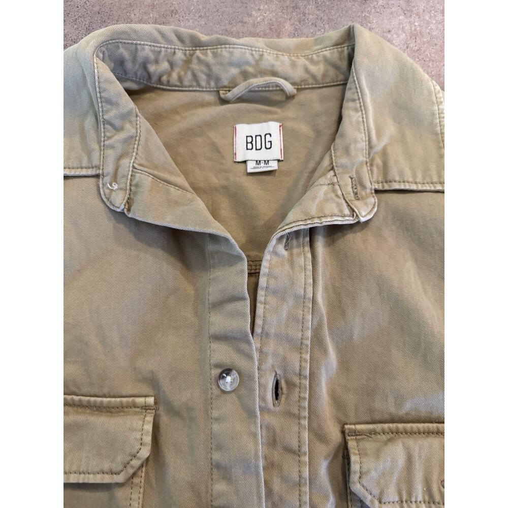 BDG Utility Button-Up Collared Jacket Beige Mens Size Large - Picture 5 of 8